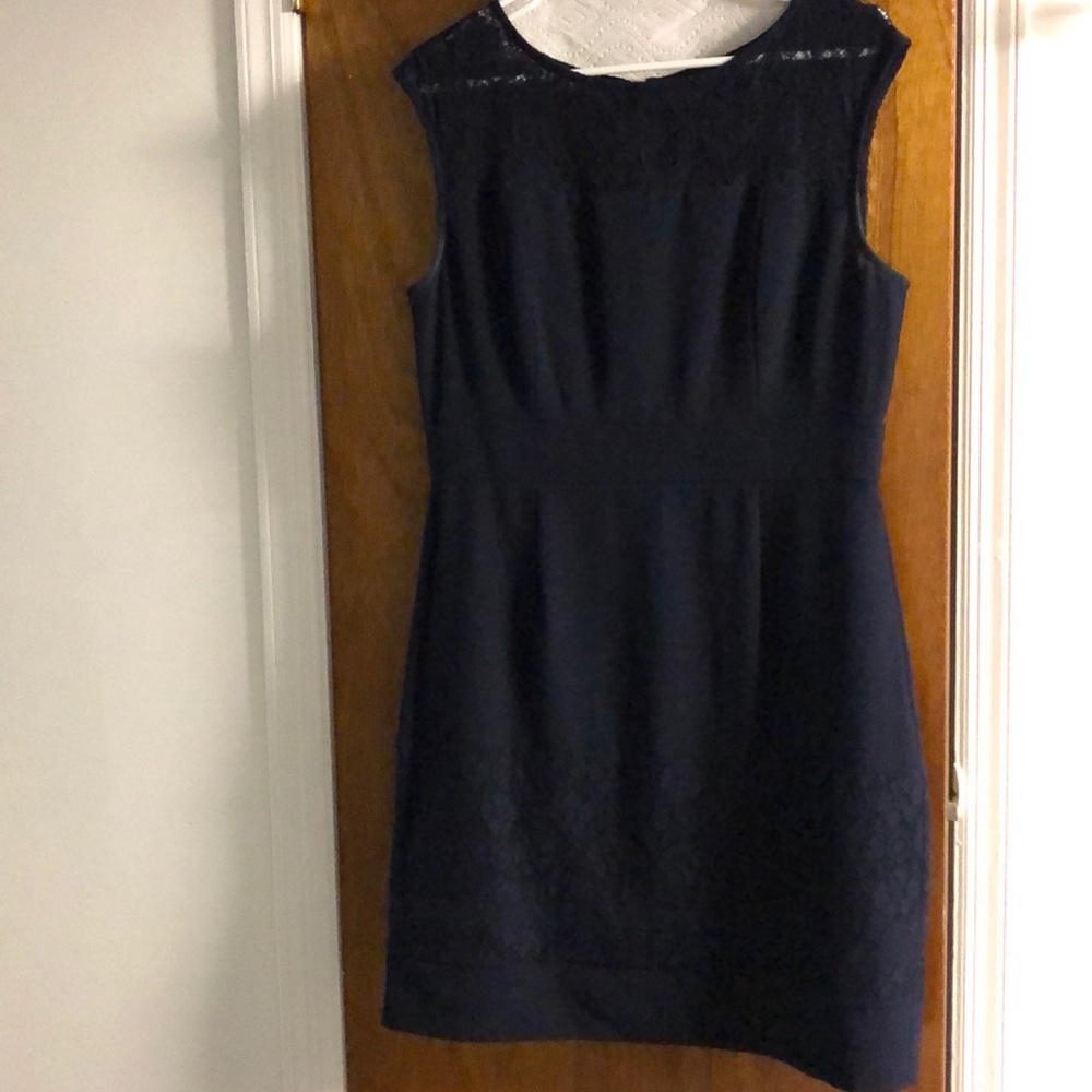 Navy blue dress with lace Size 12 New Never Worn